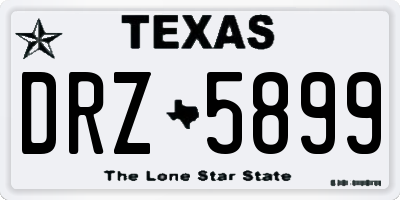 TX license plate DRZ5899