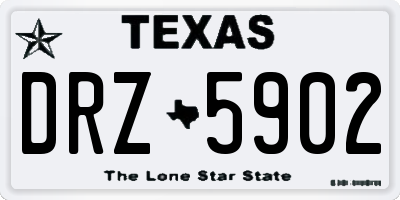 TX license plate DRZ5902