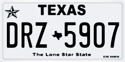 TX license plate DRZ5907