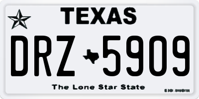 TX license plate DRZ5909