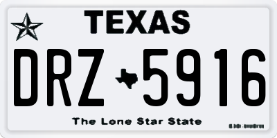 TX license plate DRZ5916