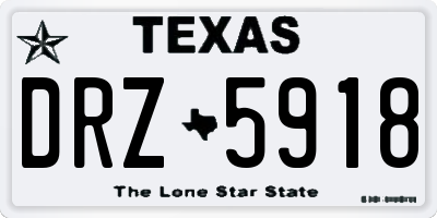 TX license plate DRZ5918