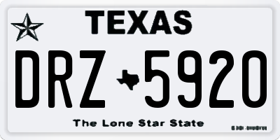 TX license plate DRZ5920