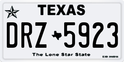 TX license plate DRZ5923