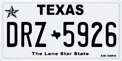 TX license plate DRZ5926