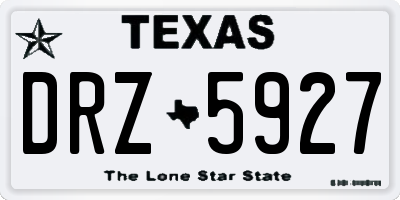 TX license plate DRZ5927