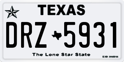 TX license plate DRZ5931