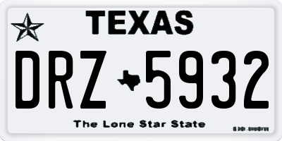 TX license plate DRZ5932