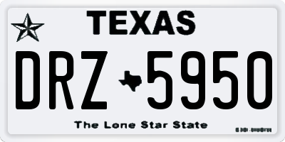 TX license plate DRZ5950
