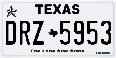 TX license plate DRZ5953