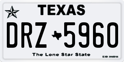 TX license plate DRZ5960