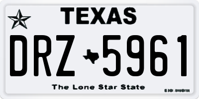 TX license plate DRZ5961
