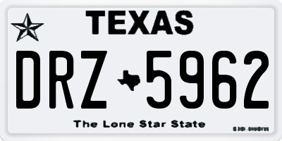 TX license plate DRZ5962