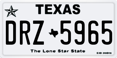 TX license plate DRZ5965