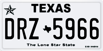 TX license plate DRZ5966