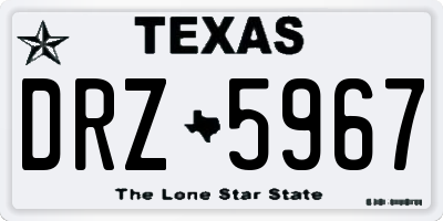TX license plate DRZ5967