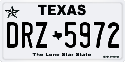 TX license plate DRZ5972