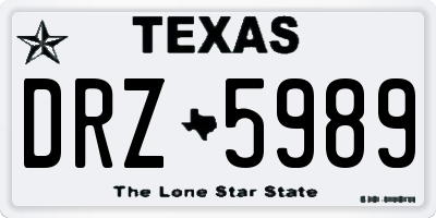 TX license plate DRZ5989