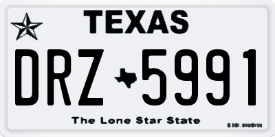 TX license plate DRZ5991