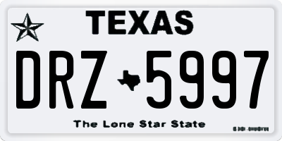 TX license plate DRZ5997