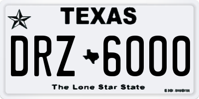 TX license plate DRZ6000