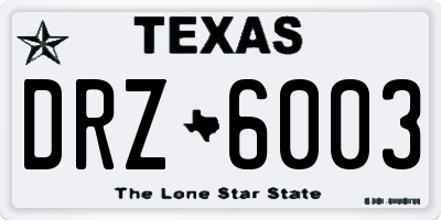 TX license plate DRZ6003