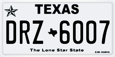 TX license plate DRZ6007