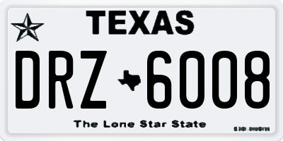 TX license plate DRZ6008