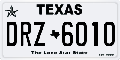 TX license plate DRZ6010