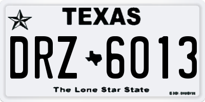 TX license plate DRZ6013
