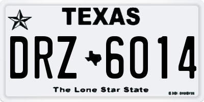 TX license plate DRZ6014