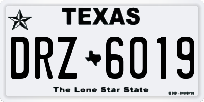 TX license plate DRZ6019