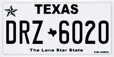 TX license plate DRZ6020
