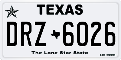 TX license plate DRZ6026