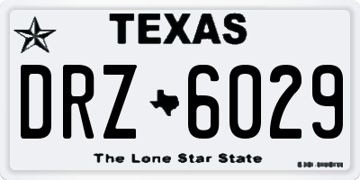 TX license plate DRZ6029
