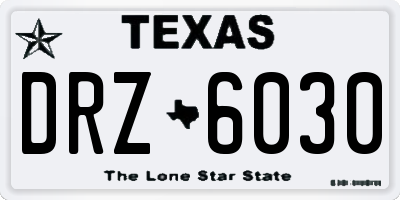 TX license plate DRZ6030