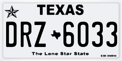 TX license plate DRZ6033