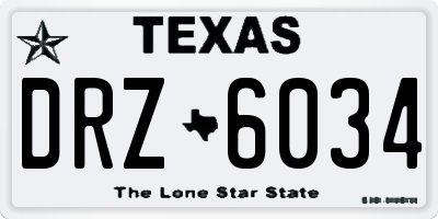 TX license plate DRZ6034