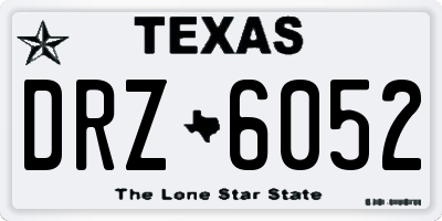 TX license plate DRZ6052
