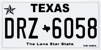 TX license plate DRZ6058