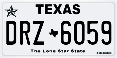 TX license plate DRZ6059