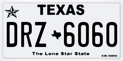 TX license plate DRZ6060