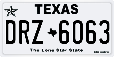 TX license plate DRZ6063