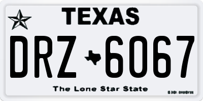 TX license plate DRZ6067