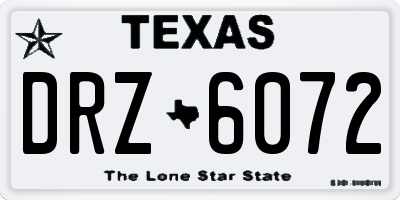 TX license plate DRZ6072