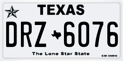 TX license plate DRZ6076