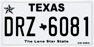 TX license plate DRZ6081