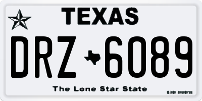 TX license plate DRZ6089