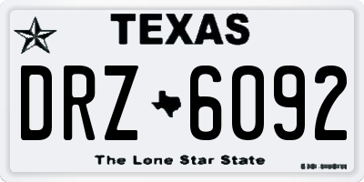 TX license plate DRZ6092