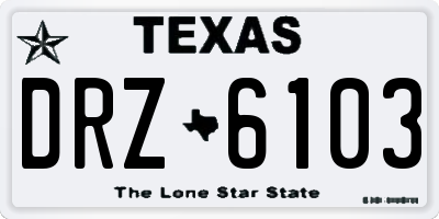 TX license plate DRZ6103